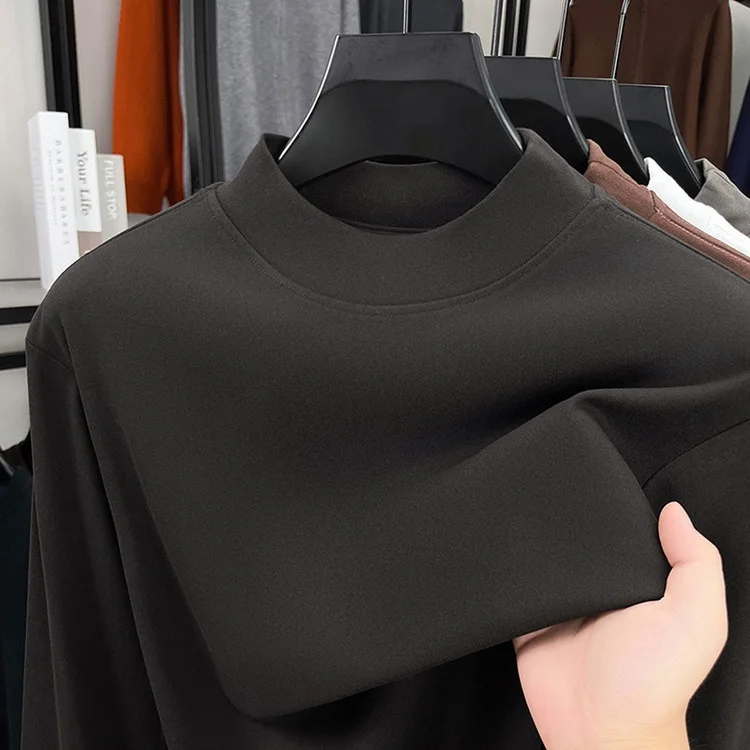 Suéter de Malha Estilo Empresarial com Gola Redonda para Homens de Meia-Idade e Idosos, Manga Longa em Fibra de Poliéster com...