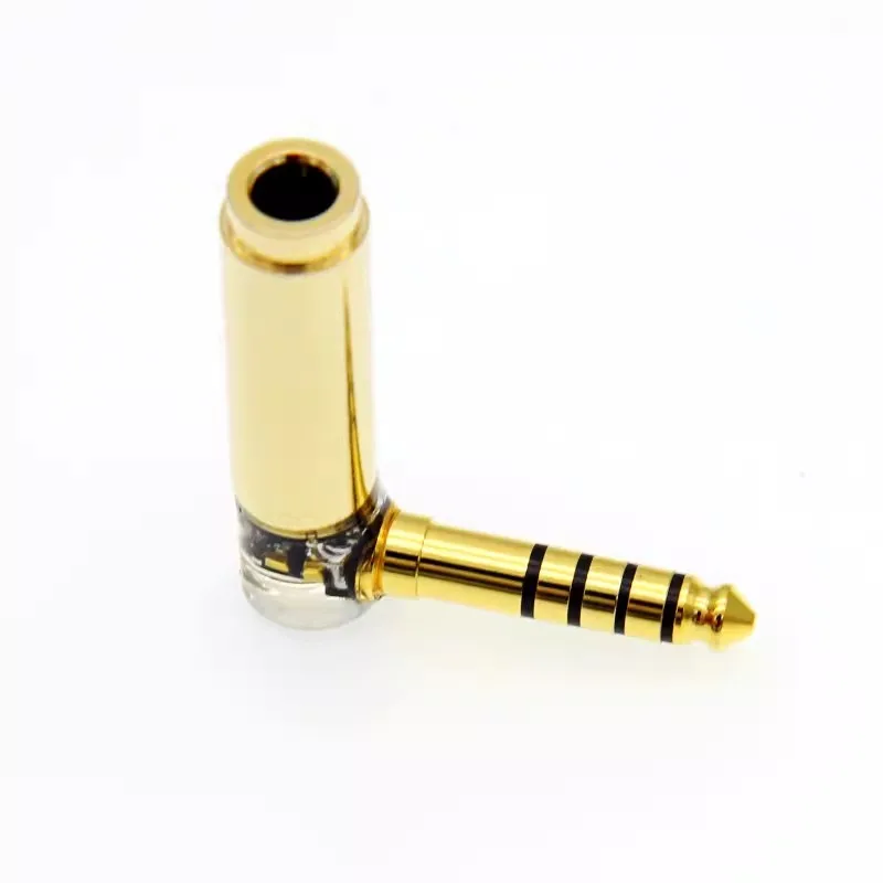 Image of HIFI Rechtwinkliger 4,4mm 4,4mm Stecker auf Buchse Symmetrischer Adapter für Kopfhörer-Kabel Harz-Steckverbinder