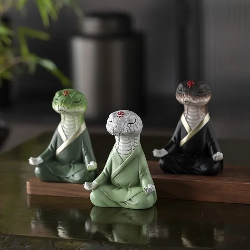 Zen Snake Ornaments for The Year of Birth Desktop Luck Car Decoration Gifts Python Mascot