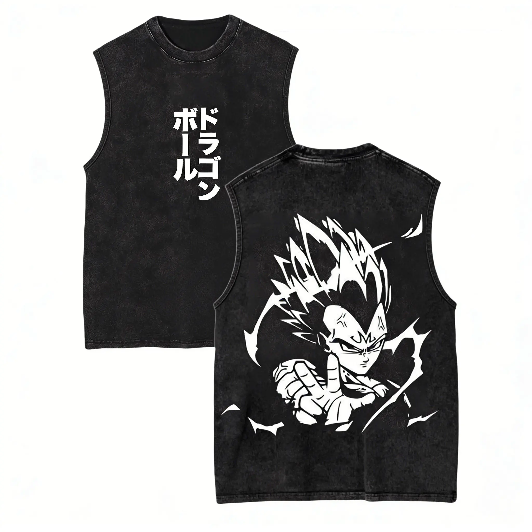 

Мужская и женская майка-безрукавка Dragon Ball Vegeta в стиле аниме, Y2K, свободного кроя, повседневная, с эффектом потертости, уличная одежда, лето 2026, Харадзюку
