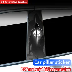 Adesivi per Auto con teschio Punisher orribile Auto B-pillar Car Center Column Decoration Cover scratch decalcomanie in vinile impermeabile