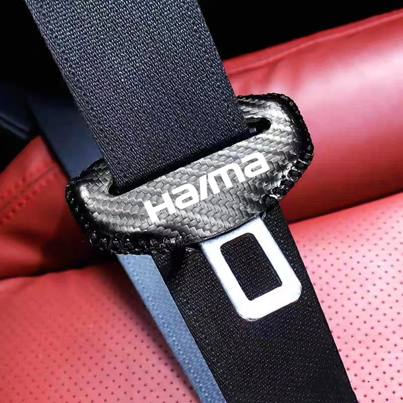 2pcs Car Seat Belt Buckle Clip Protector leather Interior Button Case Cover For  Haima S5 M6 S7 M8 C3 E5 C2 E1 6P E3 3 V70 M3 8S