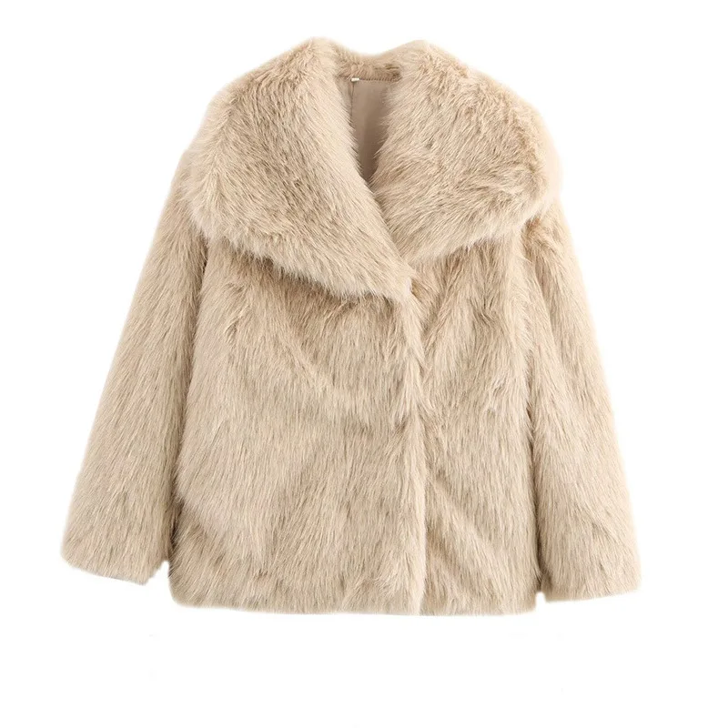 KIDCRKJ الشتاء النساء الفراء أسفل سترة متعددة الألوان التلبيب طوق سيدة فو الفراء سترة رقيق سميكة الإناث معطف الفرو الاصطناعي #2