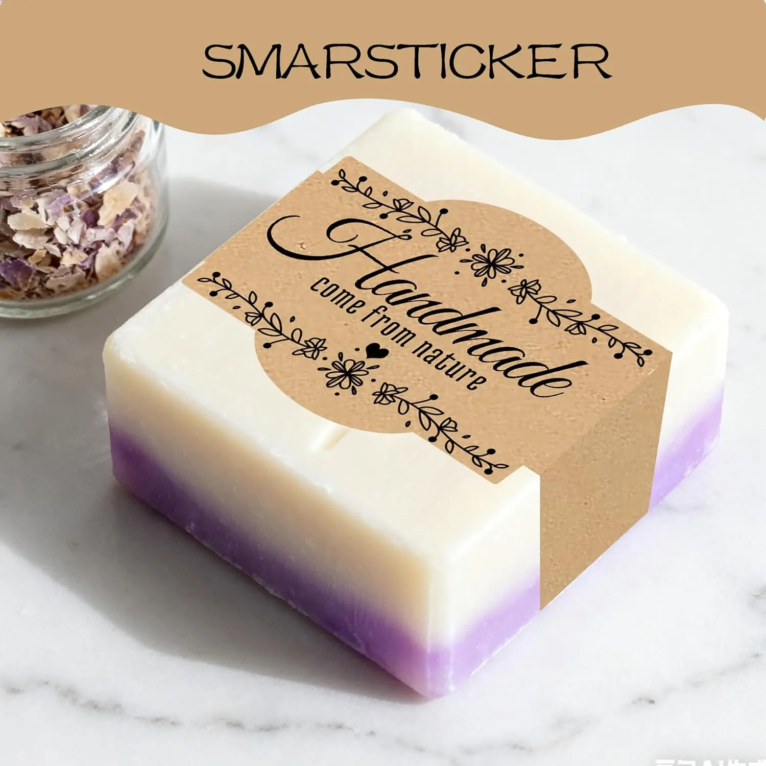 Etiquetas de jabón Kraft marrón, 120 Uds., etiquetas de envoltura de jabón hechas a mano, fundas de papel para jabón, cinta de cubiertas para suministros de embalaje de jabón casero