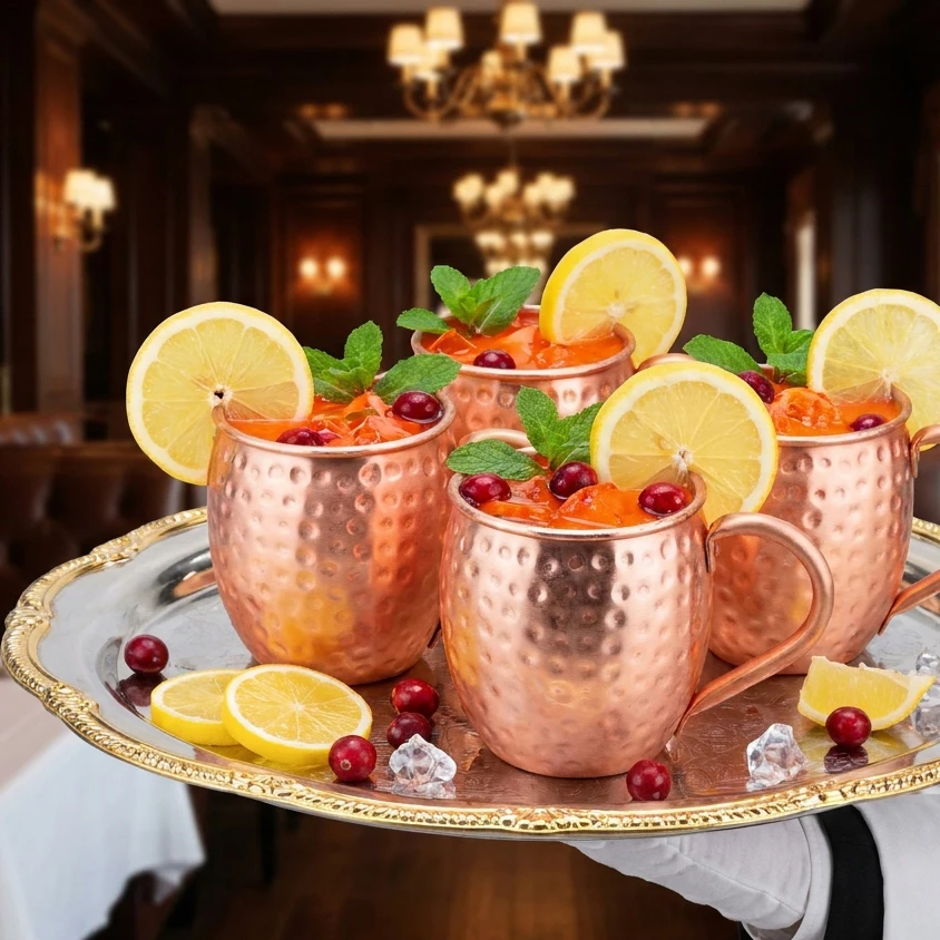 500ml 100% Copper Cups Pure Solid  Moscow Mule PURE Copper Mugs-Shaped 17oz Cocktail Cups Beer Milk Mug Drinkware