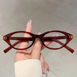 Vintage Rivet Fashion Small Frame Oval Optical Glasses Frame Women For Female Cute Glasses Luxury Brand Designer Popular Shades