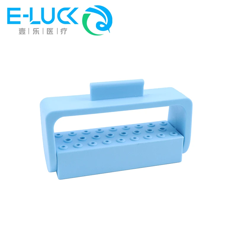 26 Holes Dental Bur Box Drill Placement Box Dentist Tools Drill Disinfection Holder For Low/High Speed Bur