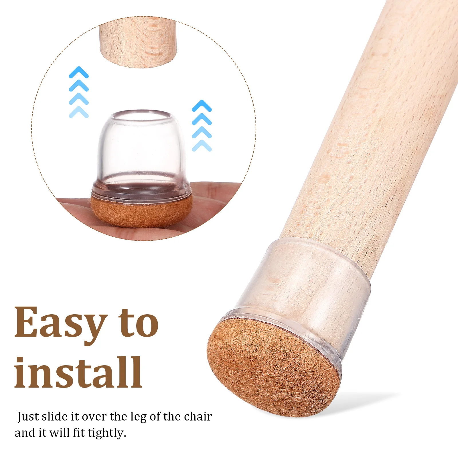 

16Pcs Chair Leg Floor Protectors Premium Tpe Material No Scratch Slide Smooth for Hardwood Tile Carpet Round Square Furniture