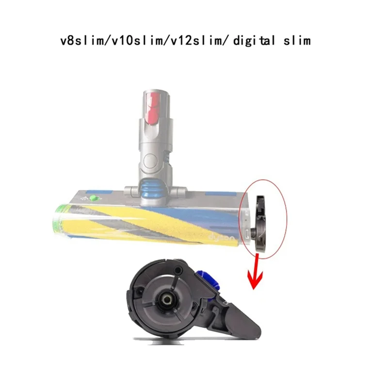 M04K Tappo terminale a rullo morbido sottile per Dyson V8Slim V10Slim V12Slim Pezzi di ricambio per aspirapolvere digitale sottile