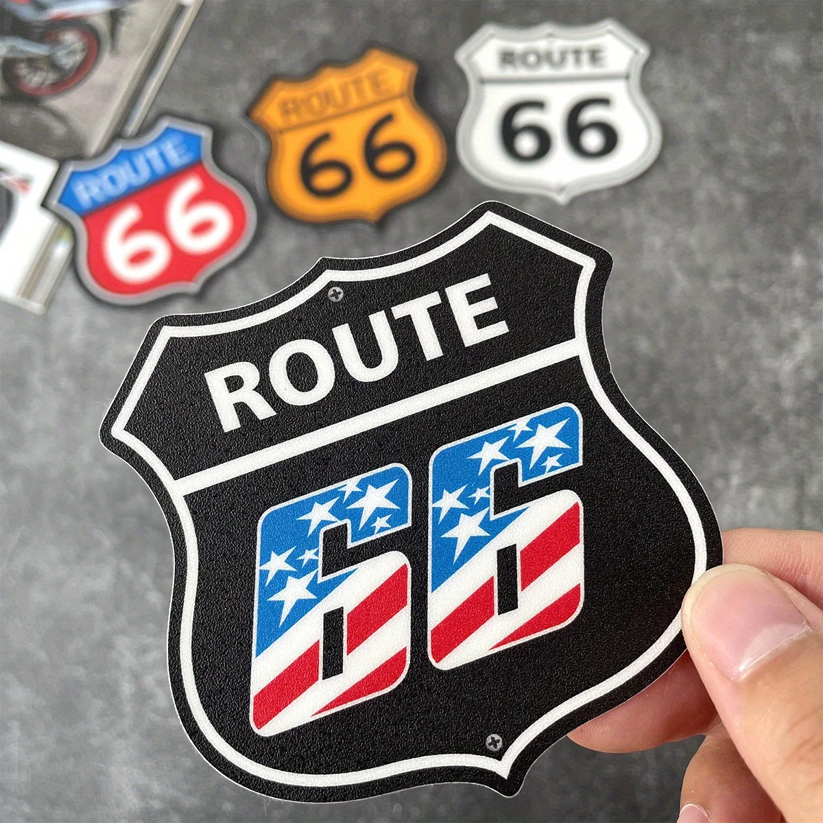 

Motorcycle Frosted Stickers U.S. Historic Route 66 Sign Stickers for pcx125 yamaha sticker vespa motorcycle sticker