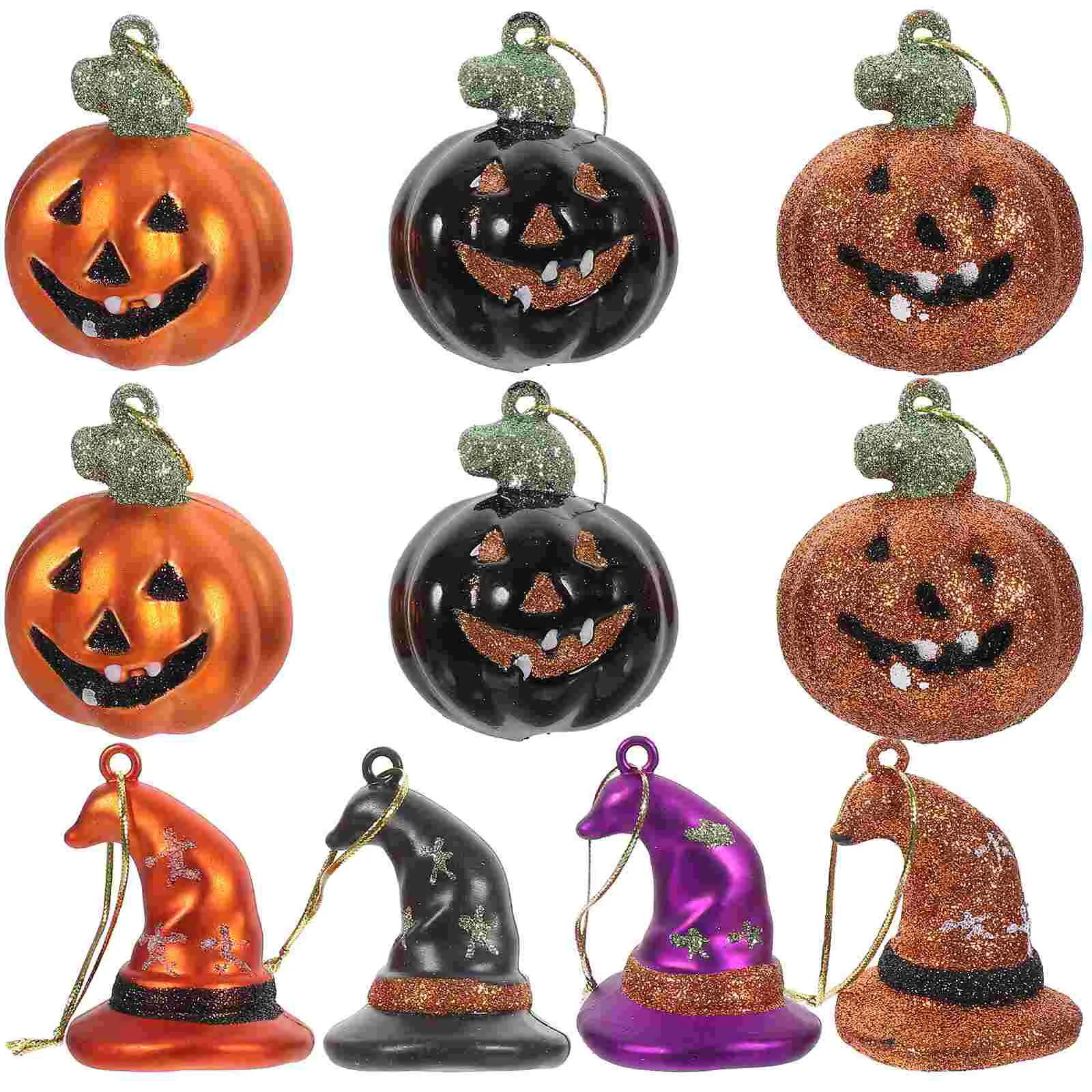 27pcs Hanging Ornament for Halloween Tree Witch Hat Pumpkin Hanging Pendant for Halloween