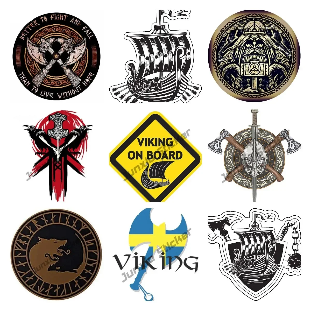 

Creative Viking Warrior Decal Stickers Personality Norse Bumper Sticker for Cars Windows Trucks PVC Car Accessories Decoration