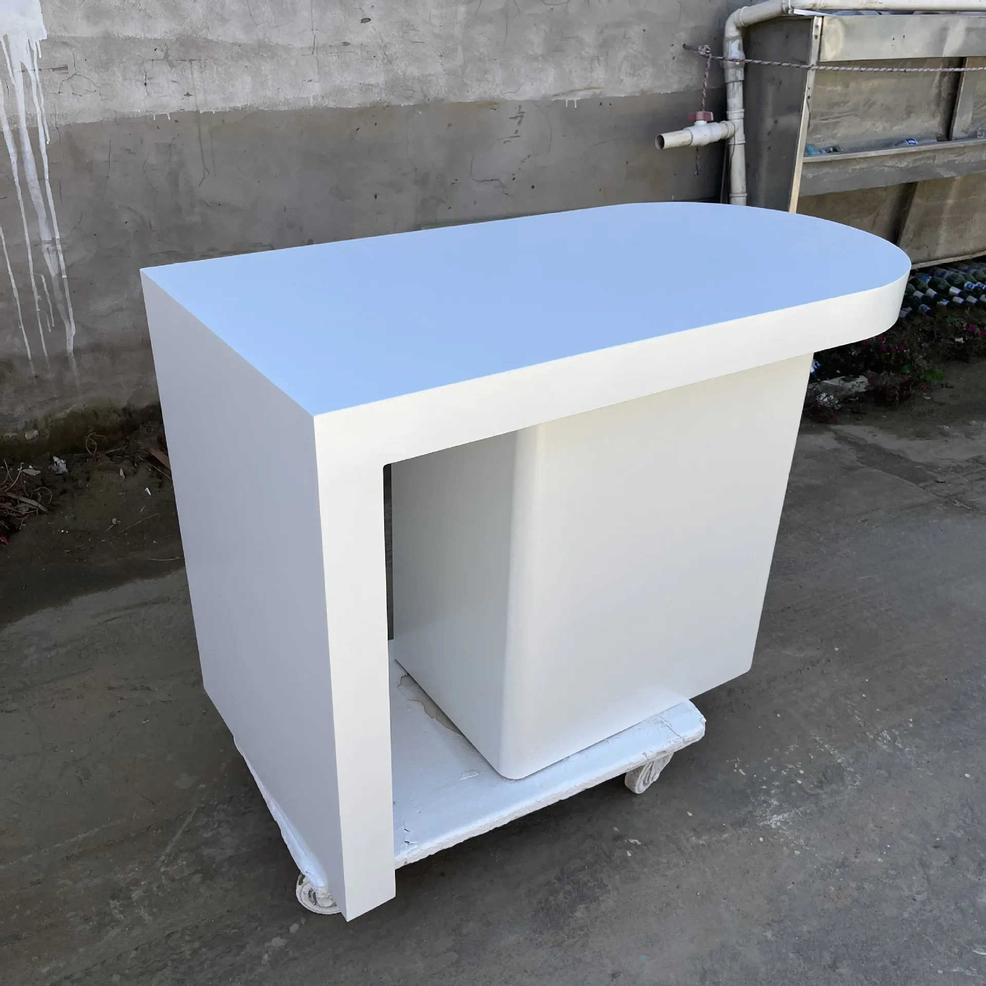 Wooden paint table, Nakajima front desk, display table, display case
