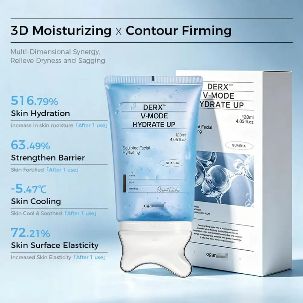 DERX V‑Mode Hydrate Up Gua Sha Gel 120ml PDRN Peptide Facial Sculpting Gel Firming Elastic Skin Care Gel For Loose Skin Massage