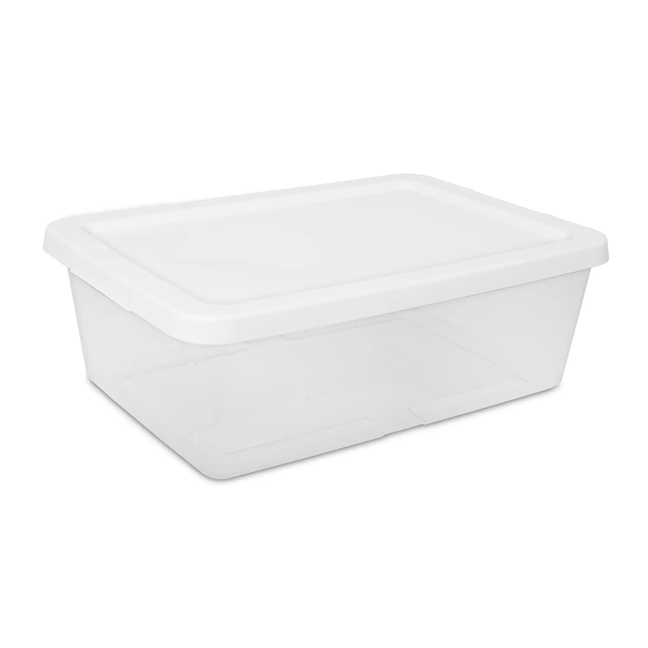 (Paquete de 3) Contenedor de Almacenamiento Pequeño de 12 Cuartos, Contenedor de Plástico Transparente con Tapa a Presión, Blanco