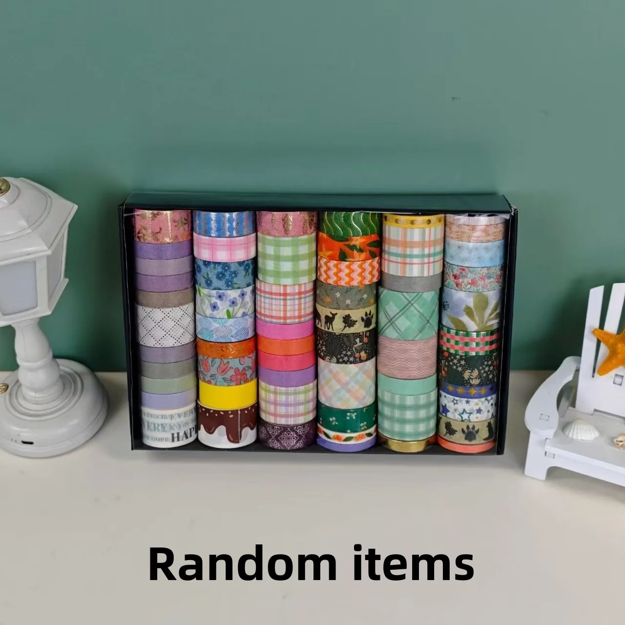 Random style and paper tape set, various sizes of decorative masking tapes, suitable for DIY handmade projects such as diaries a