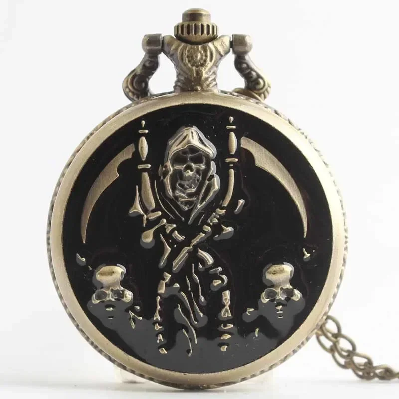 Retro Engraved Pattern Quartz Pocket Watch New Design Necklace Pendant Gift For Men And Women