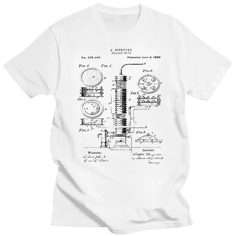 Alcohol Still Liquor Distiller Patent T Shirt 100% Cotton 2020 New Fashion Funny Men Hot Sale Tops Cool T Shirts