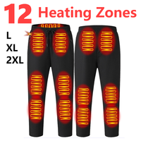 12 Heating Zone USB Heated Pants Men Women Electric Heating Pants 3 Temperature Mode Winter Thermal Skiing Fishing Motor Pants