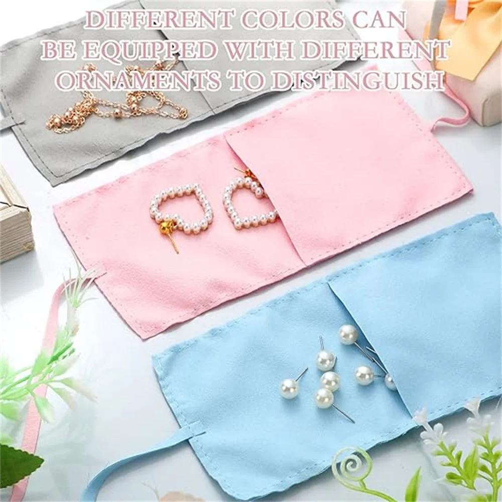 

40 Pcs Microfiber Jewelry Pouch Jewelry Bag Envelope Drawstring Pouch for Party Wedding Favors Birthday Gift Ring Necklace