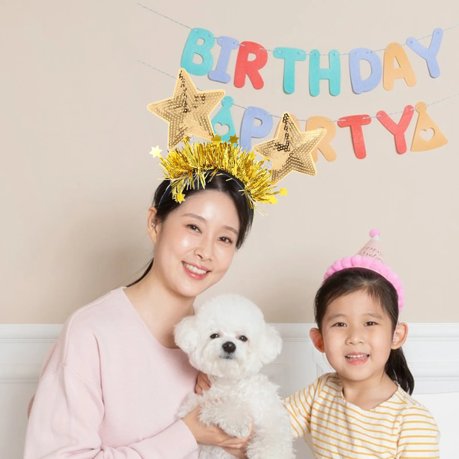 

Sequin Star Headband Sparkling Design Party Photo Prop Easy Wear Fashion Hair Accessories for Women Girls Hair Bands