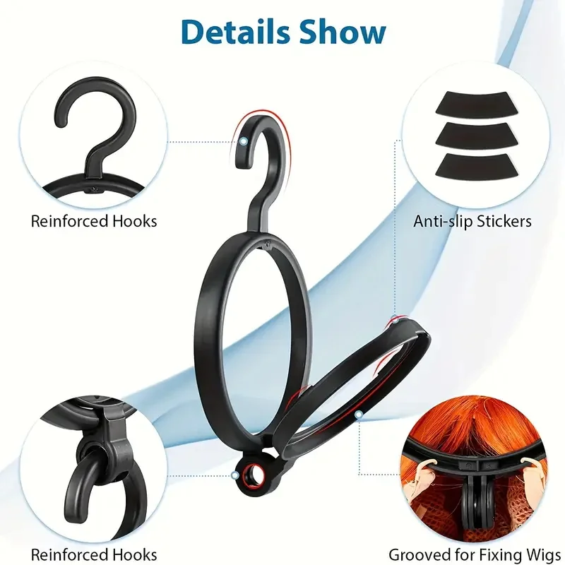 Collapsible Wig Stand Portable Wig Display Rack for Salon Dressing Room Space Saving Wig Organizer Wig Styling Stand view 3