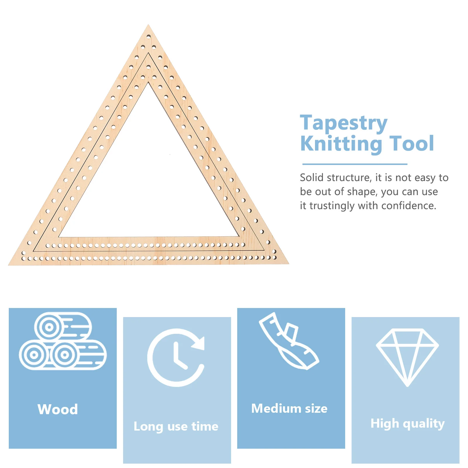 

2pcs Triangle Weaving Tapestry Knitting Tool Handicraft DIY Kit Woven Frame Natural Wood Smooth Edge Parent Child Activity