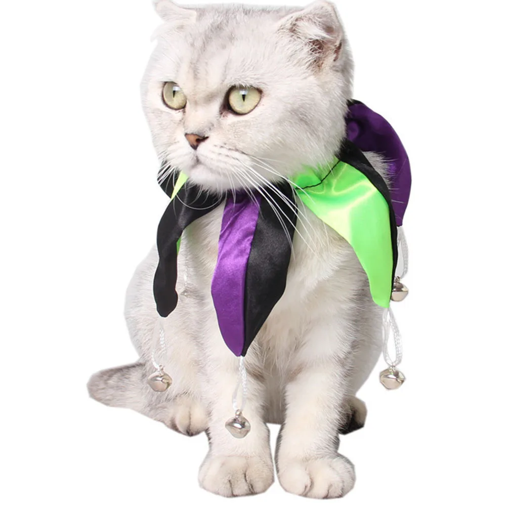 

2 pcs Pet Neck Collar Halloween Party Dog Collar Funny Costume Accessory Black Green Purple S Size Pet Supplies