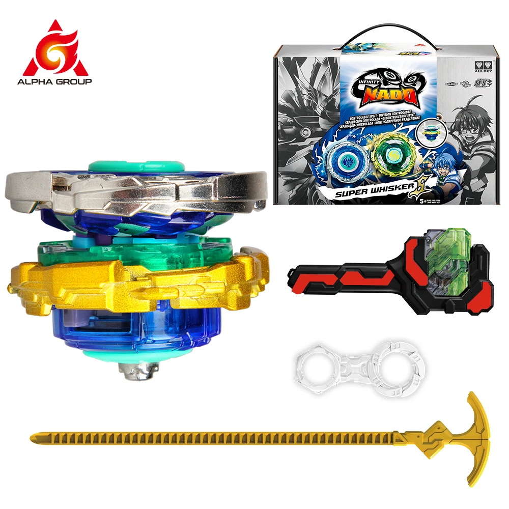 Infinity Nado 3 Original Crack Series-2 In1 Split Spinning Top Metal Nado Gyro Battle Gyroscope with Launcher Anime Toy Kid Gift