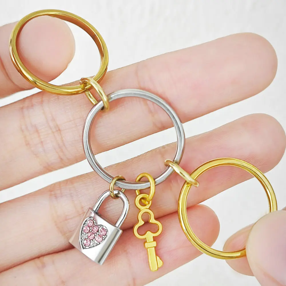 Edelstahl Spinelli Kilcollin Ring Schloss Schlüssel Charms INS Mode Stapelbare Ringe Set Gold Farbe Handgemachte Anhänger Schmuck Geschenk – Detail 9