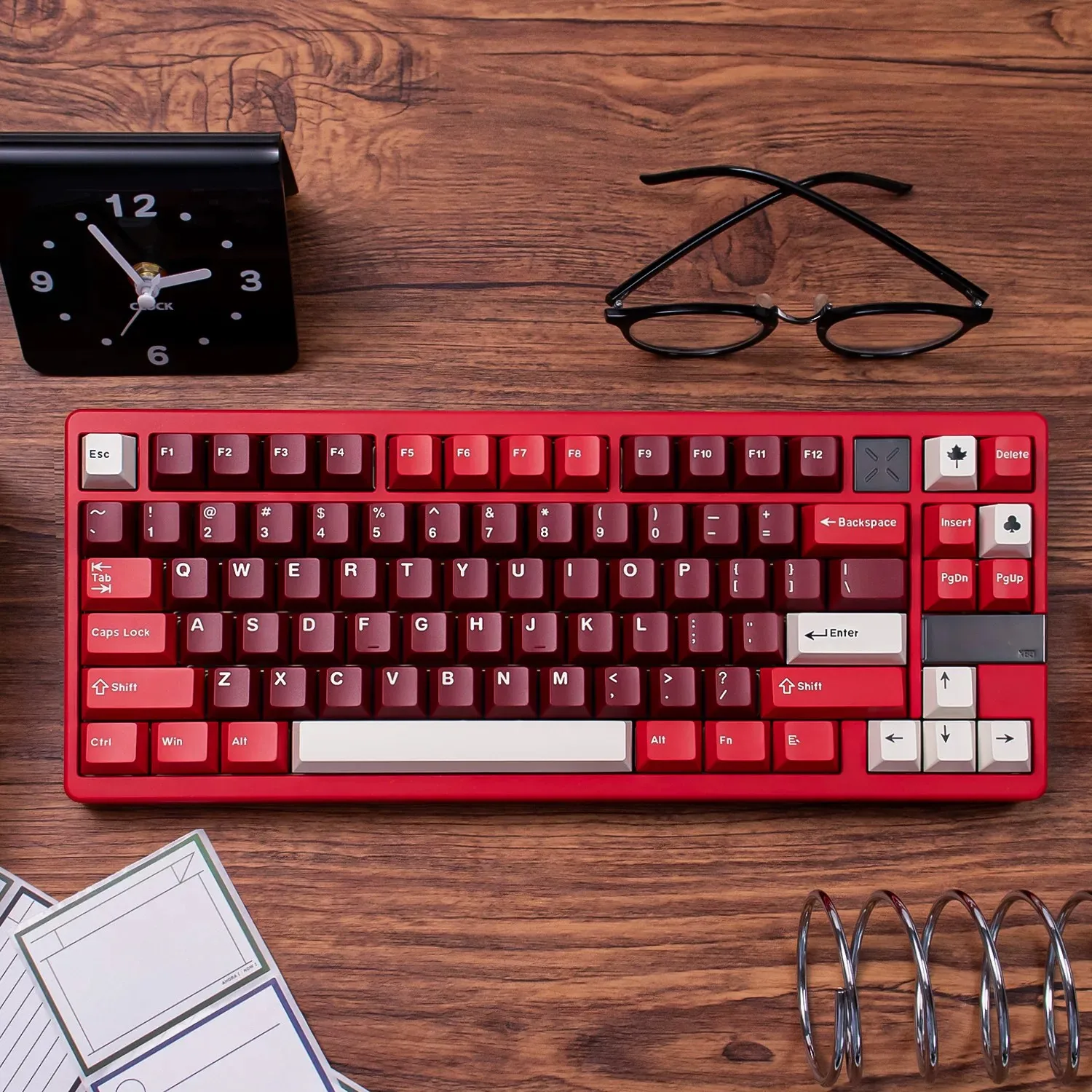 

GMK Jamon Keycap Cherry Profile Double Shot PBT ISO Red and White Keycaps For61/68/84/87Mechanical Keyboard Retro Gaming Key Cap