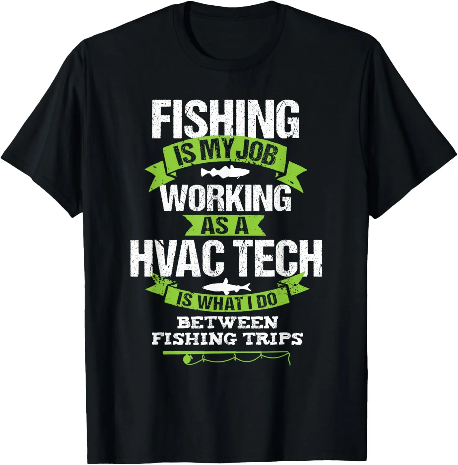 

Забавная подарочная футболка рыбака Fishing HVAC Tech