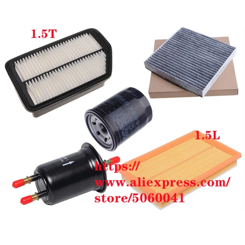 Filter Set for Brilliance V3 H230 H220 1.5L/1.5T/1.6L Air &Oil Filter&Cabin &Fuel Filter