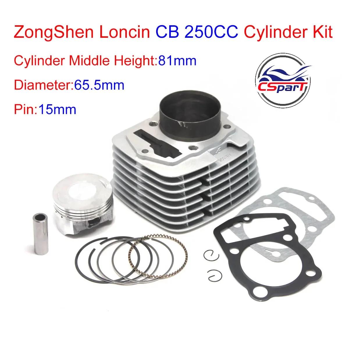 65.5MM 15MM 81MM CB250 250CC CRF230 zestaw siłowników Loncin ZongShen 250CC 165FMM silnik Kaya Xmotos Apollo Tmax Pit motor terenowy