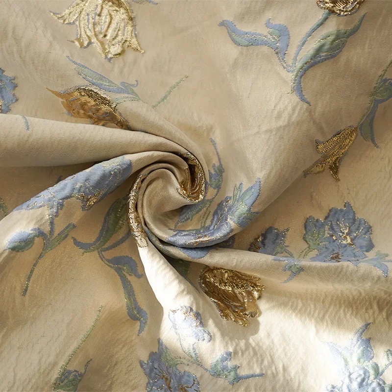 Embossed Silk Flower Jacquard Fabric Women\'s Dress Luggage Bag Decorative Sewing Fabric