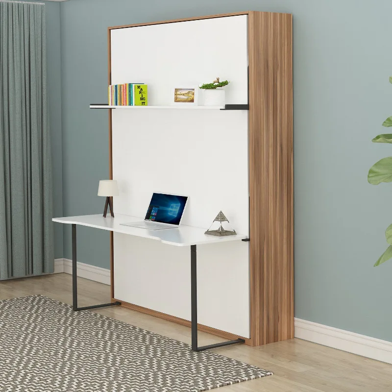 

Pull-out invisible bed, bed wardrobe folding bed, pull-out up and down to save space, integrated hidden Murphy bed study