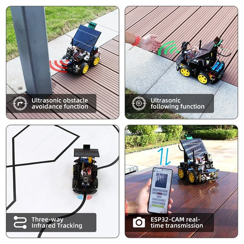 Programmable Robot Car Kit For Arduino Profesional ESP32 Cam Solar Tracking And Charging Set DIY Electronics Project