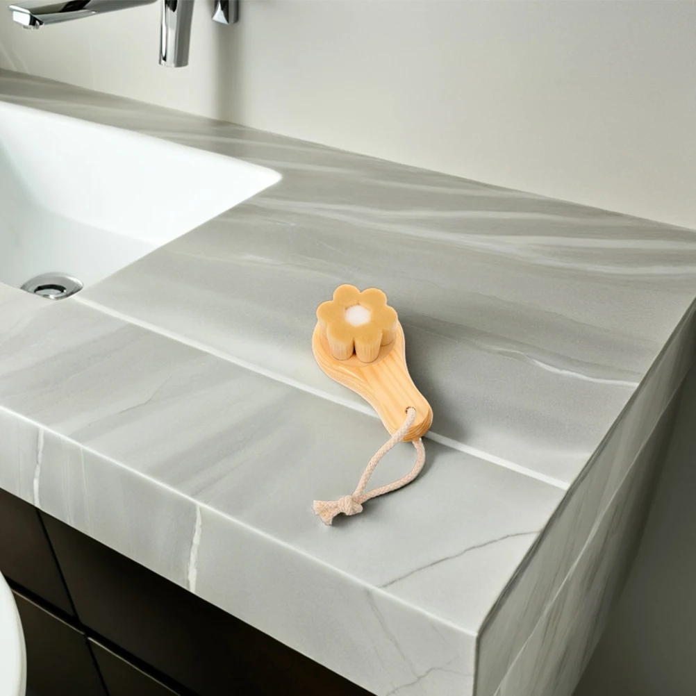 2 قطعة أداة تنظيف الوجه فرشاة تقشير لطيفة دليل جاف الوجه الغسيل زهر البرقوق شكل لإزالة الرؤوس السوداء والجلد