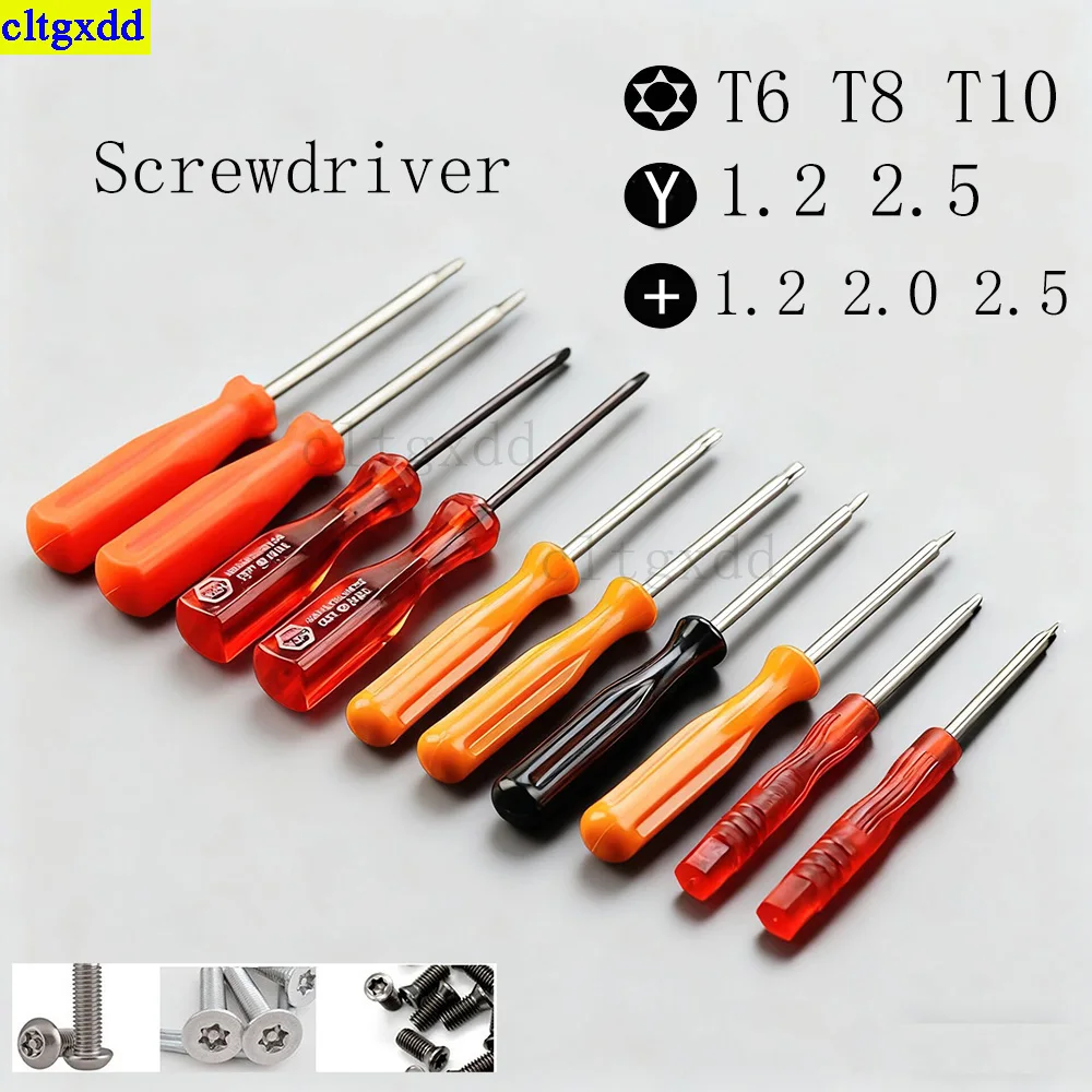 

Cltgxdd 2piece T6, T8, T10 precision screwdriver with safety cross head, 1.2, 1.5, Y1.2, 1.5 anti-pry hole repair tool