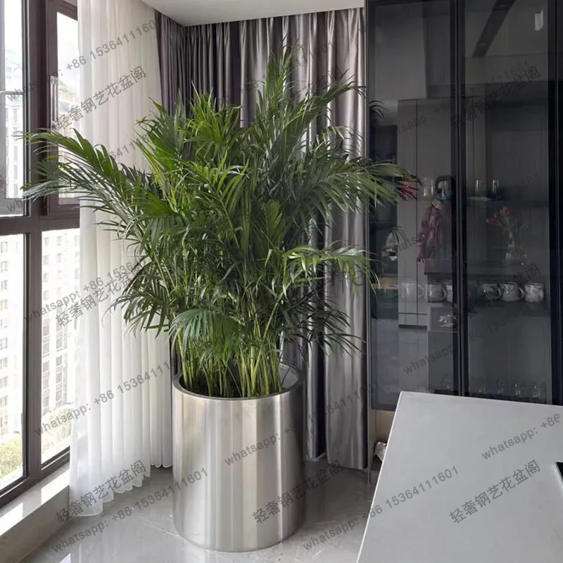 304 stainless steel flower pot custom outdoor, box combination large flower tank