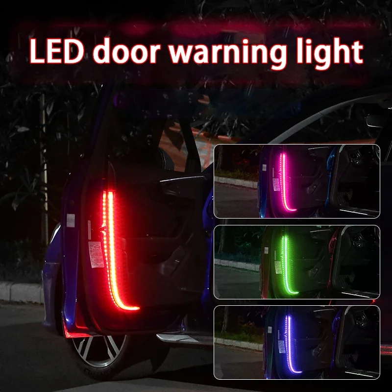 1/2/4pc Car door warning light, phantom color light, always on when opening the door, car anti rear end collision flashing light