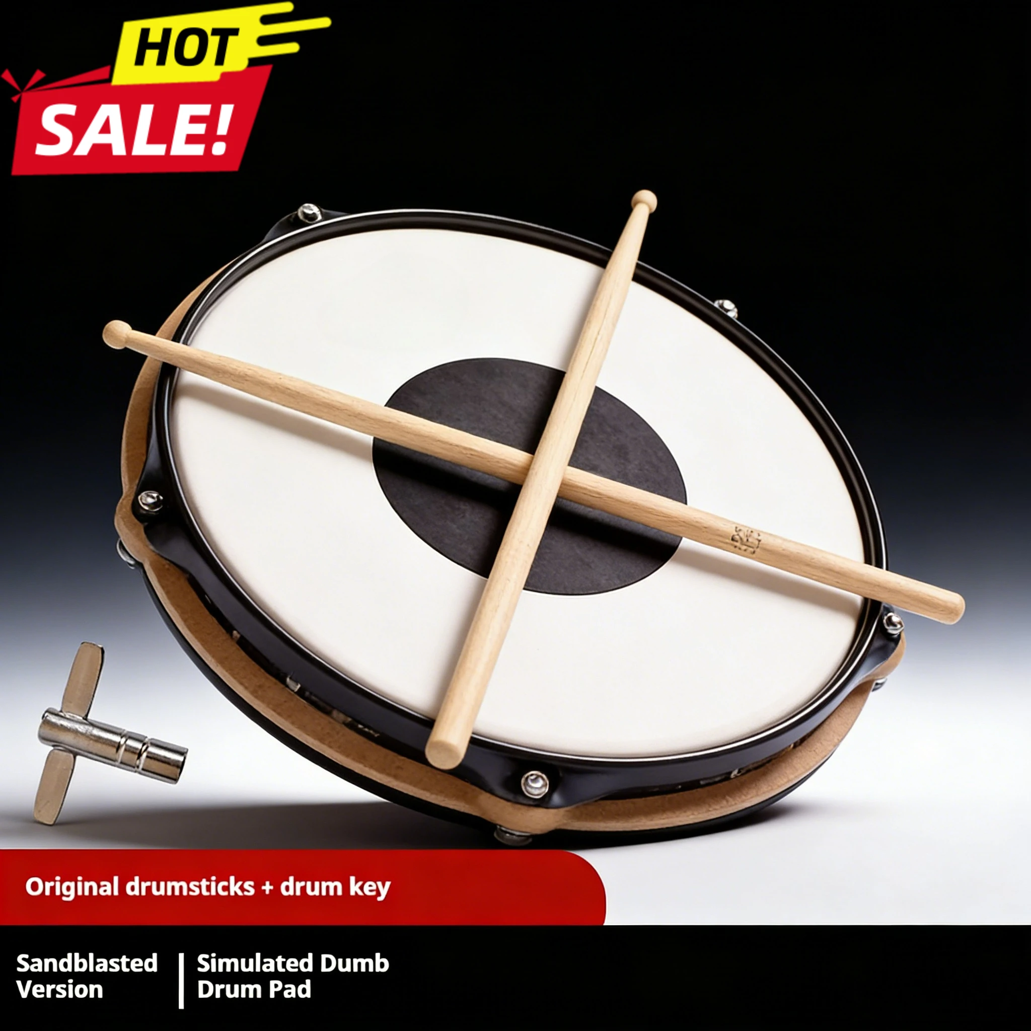 

NEW Professional 12 Inch Drum Practice Pad For Beginners Sandblasted Mute Skin Sturdy Stand Included For Percussion Training