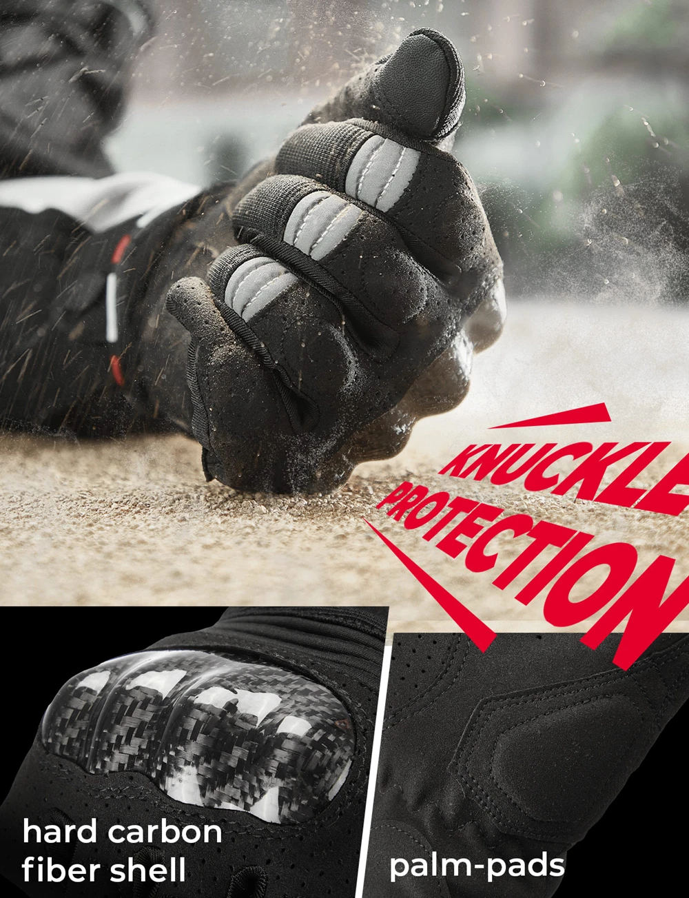 KEMiMOTO Motorradhandschuhe CE Sommer Atmungsaktive Rennhandschuhe Kohlefaser Leder Touchscreen Luvas Motocross Schutzausrüstung