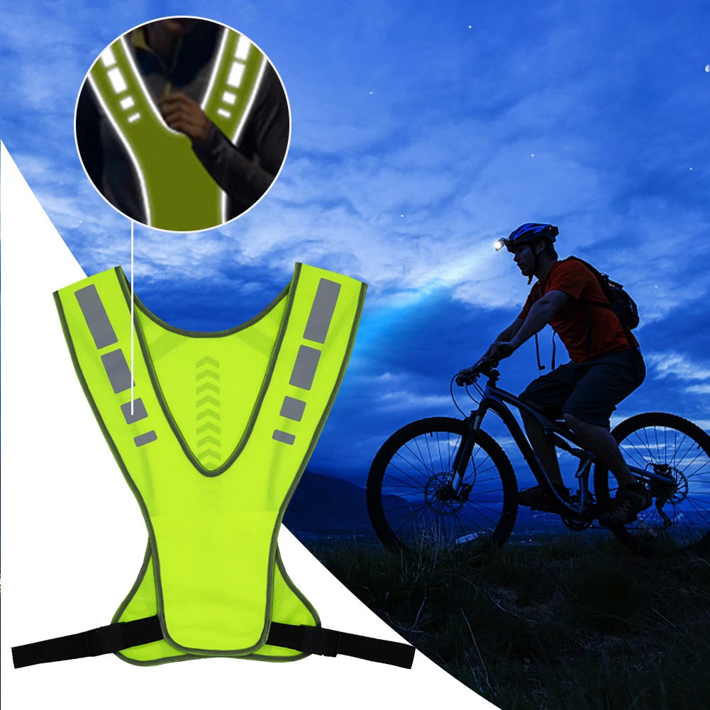 Visible Reflective Vest Breathable Reflective Running Vest Adjustable High Visibility Running Vest for Outdoor Night Riding
