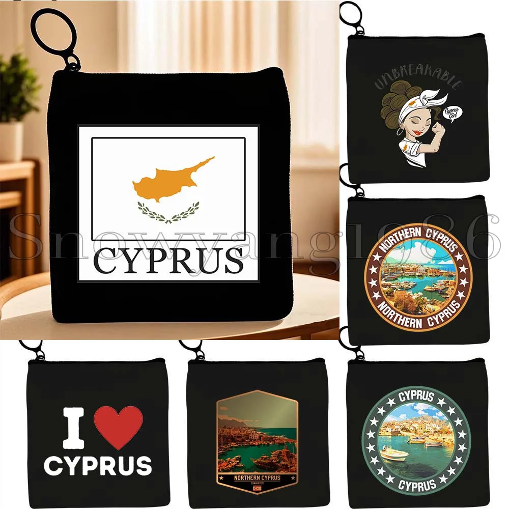 

Герб Кипрауса Флаг Карта Никосия Подарки Холст Портмоне Сумка Маленькие Квадратные Сумки Для Ключей Сумка Для Карты Хлопковый Кошелек Сумка На Молнии