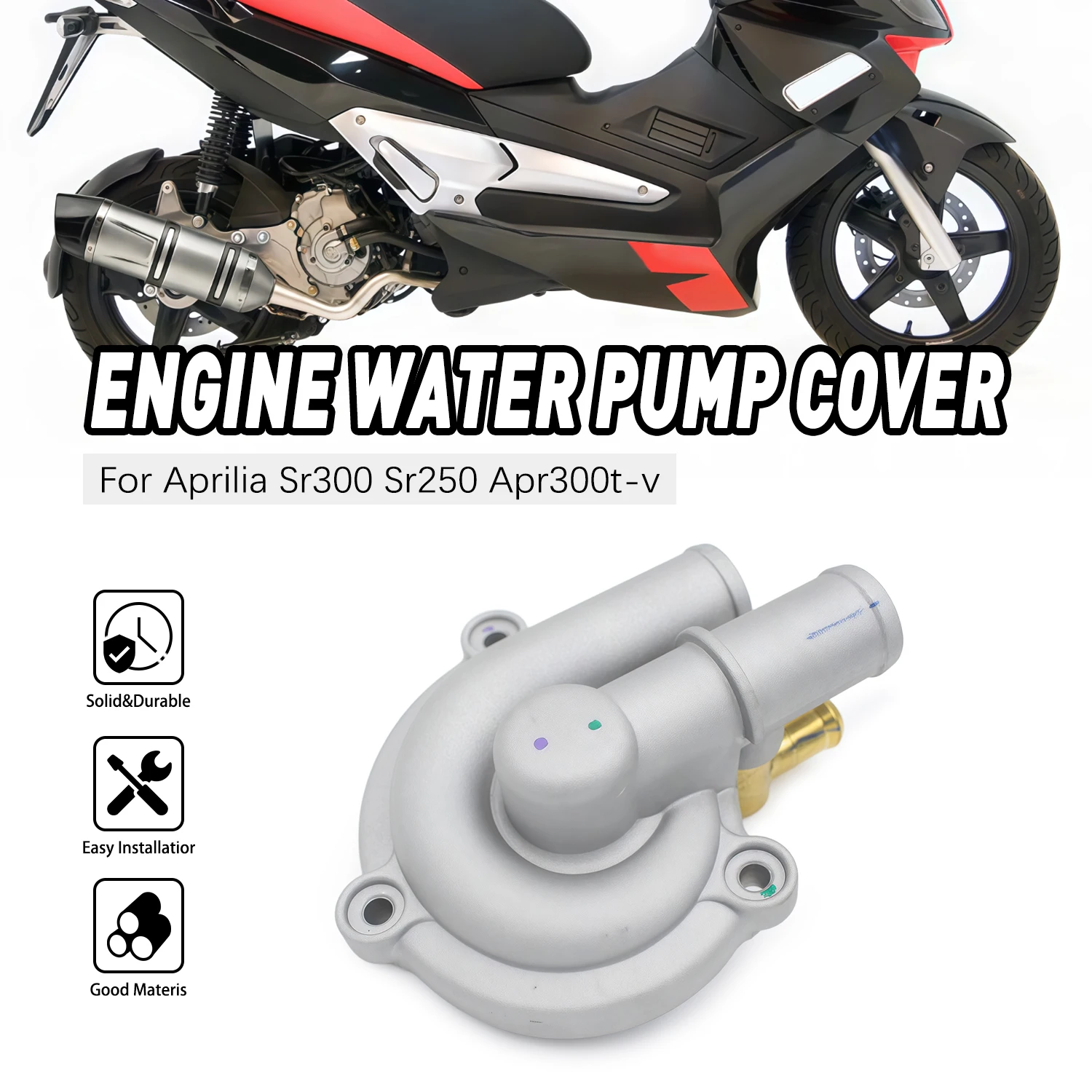 Motorcycle Parts engine Water Pump Cover Stable For Aprilia SR300 SR250 APR300T-V   Accesorios Moto