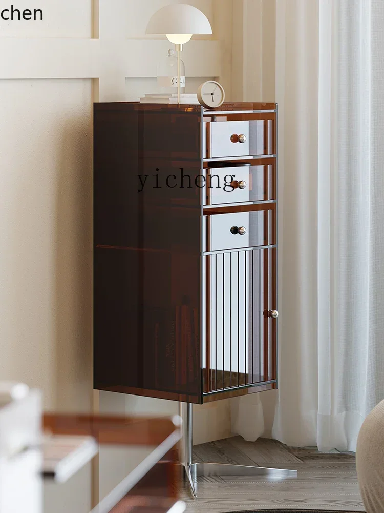 y9.4-acrylic rotating bookcase storage study living room side cabinet modern simple creative medieval storage file cabinet