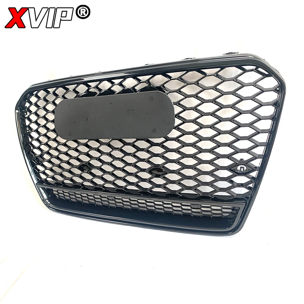 XVIP High Quality ABS S5 Style Bumper Grille Chrome Frame RS5 Style Upper Grille Racing Grilles For Audi A5 S5 8T 2013-2016 Mesh