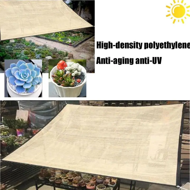 Sun Shade Sail 2m X 4m UV Block Shade Canopy Tarps Beige Sun Protection Sunshades Awning Shelter Multifunctional Canopy For