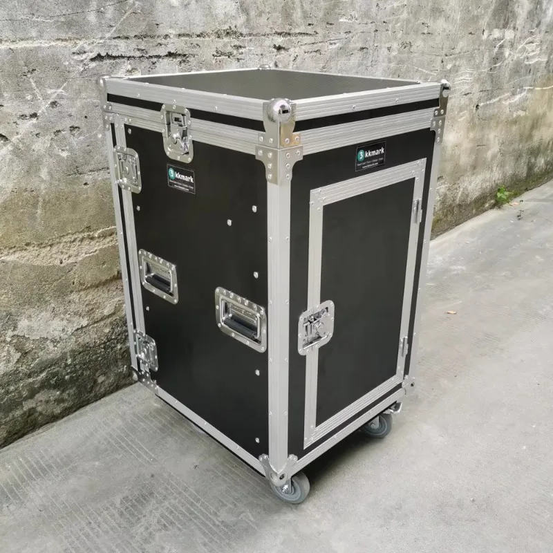 Kkmark ized 16U Space Amplifiers Audio Equipment ATA Shockmount DJ Rack Flight Case with 10U Slant Mixer Top - view 5